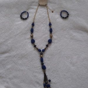Erica Lyons Blue stone necklace & earrings